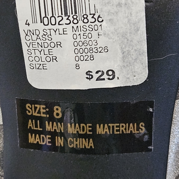 Qupid SZ 8 NWOB Silver/Gray Camo Pointed Toe 4" Block Heel Stiletto Pump - Picture 9 of 9